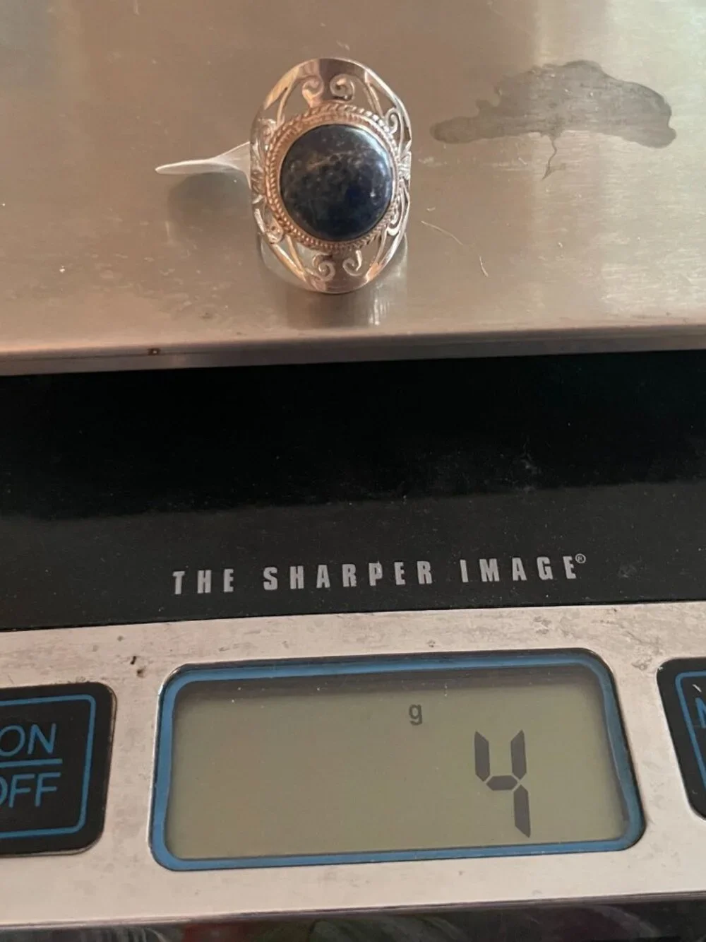 Vintage Sterling Silver Ring Lapis ? Size 5.75 Handmade Free People Boho $150
